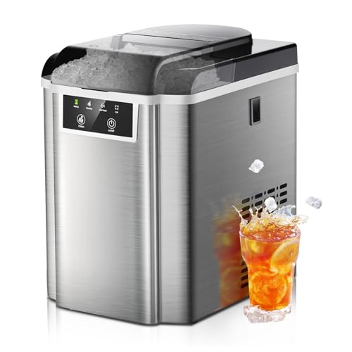 ELEISIOS Nugget Ice Maker Coutertop,Fast Ice Making 38LBS/Day, Soft Chewable Pellet Ice Machine with...