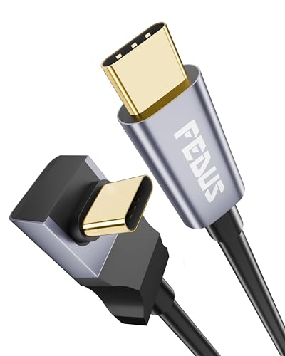 Image of FEDUS 100W USB C Cable Gen2 5Gbps USB 3.2 PD Type-C Cable, L-Shape 4.9 Feet, 4K 60Hz Video Output Fast Charging Compatible with iPhone 17 /16 /15, NVMe SSD, Monitor, Galaxy S25 /S24 /S23 Ultra, MacBook