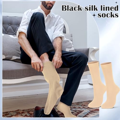 Image of 4 Pairs Silk Liner Socks Ultra-lightweight Hiking Liners Calf Sweat Absorption Socks for Adult