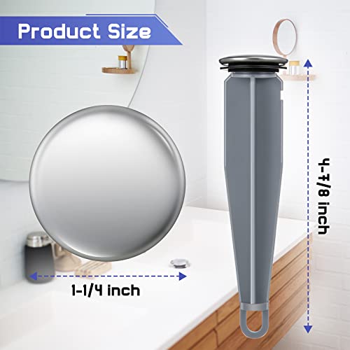 Enhon Pop up Stoppers Compatible with Moen Drain Components, Chrome Bathroom Sink Drain Plunger, 4-7/8 Tall, 1-1/4 Cap Dia, with 1 Mounting Hole and Gasket Seal, Replacement for 88994 (3 Pack) by Enhon - Image 2