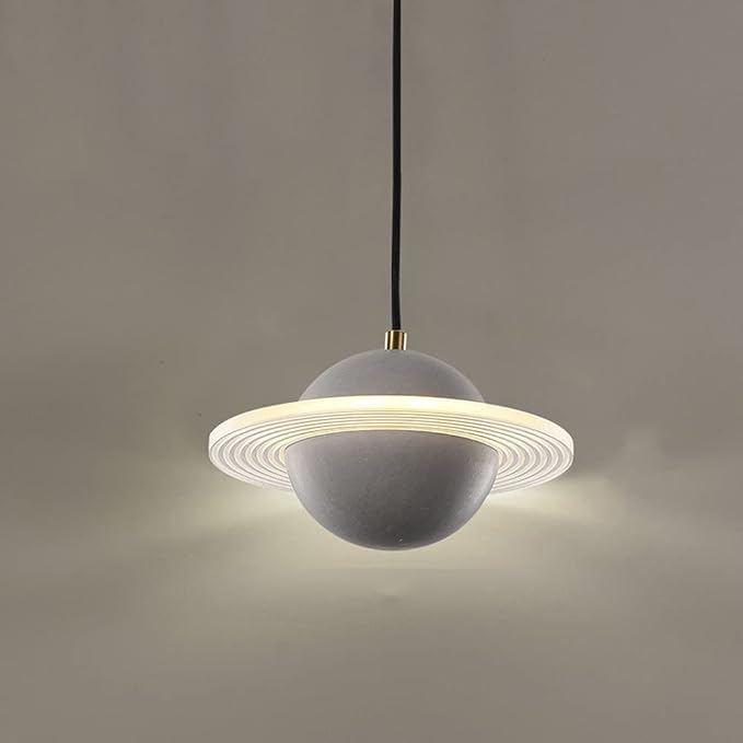 GUOGUOSM LED Planeet Hanglamp Macaron Terrazzo Hanglamp Persoonlijkheid Art Rose Cement Lampenkap Schorsing Hoogte Verstelbaar Voor Kinderkamer Cafe Nachtkastje Decor Verlichting Lamp