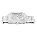 Techno Pave Men's Fully Iced Out Square Metal Band Diamond Watch - Silver Diamond Dial