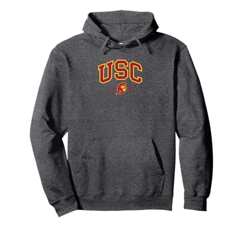 USC Curved Block Logo with Cardinal Gold Trojan 1880 Pullover Hoodie