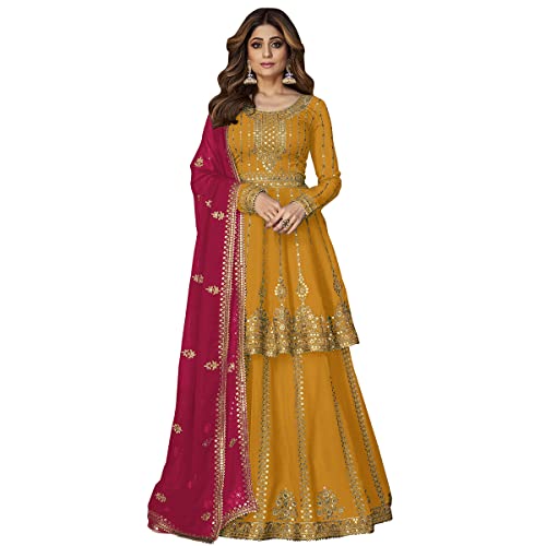 Image of SHAFNUFAB Womens Net Semi Stitched pakistani suit set for women Ladies use pakistani suit set for women And suits for women with dupatta And pakistanisuits for women kurta set
