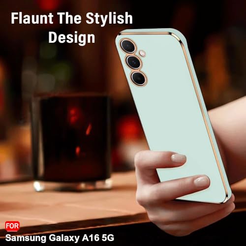 Image of TheGiftKart TPU Luxurious Golden-Plated Back Cover Case for Samsung Galaxy A16 5G|Raised Lips for Camera & Screen Protection|Shockproof Design|Stylish Back Case Cover for Samsung A16 5G