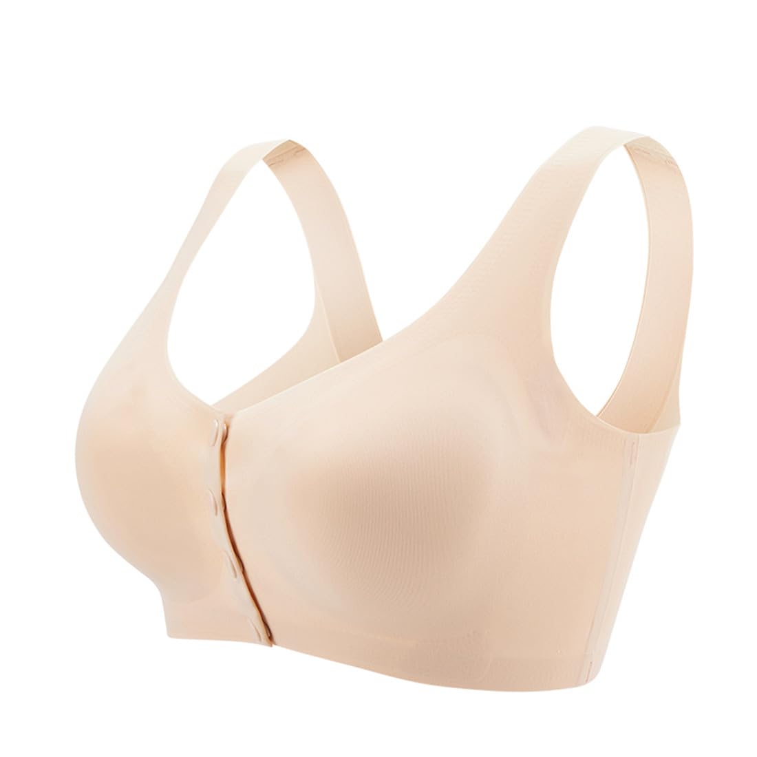 Trssorm Seamless Mastectomy Post-surgery Bra Front Closure Cotton with Pocket for Silicone Breast Form