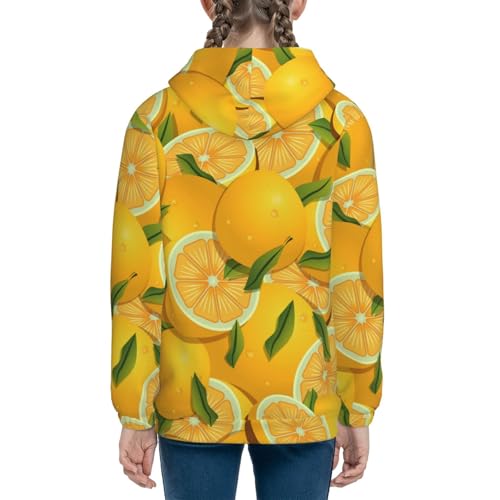 Yellow Limes Kids Pullover Hoodies Boys Sweatshirts Girls Athletic Clothes with Pocket4