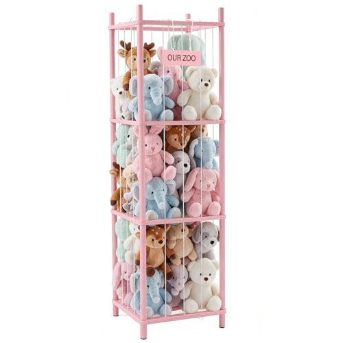 DUMOS Stuffed Animal Storage, ... Playroom Bedroom Nursery Pink