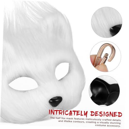 Masque de renard avec queue fluffy en kit de 3 ensembles pour déguisement d'Halloween durable - 3