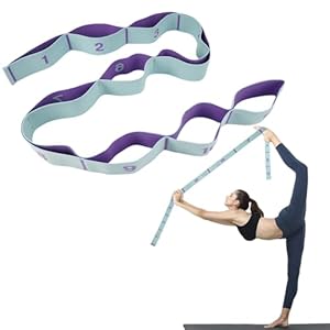 Sangle de Yoga Avec 11 Anneaux – Bande Élastique d&rsquo;Étirement pour Exercices, Ceinture de Yoga pour Étirements