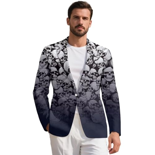 Suit for Men,Single-Breasted Slim Fit Polyester Fabric Men's Blazer for Dinner Party