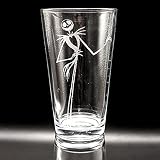 JACK SKELLINGTON Engraved Pint Glass | Inspired by Nightmare Before Christmas and Corpse Bride | Gre
