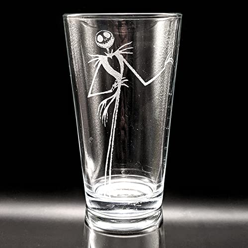 Jack Skellington Engraved Pint Glass | Inspired By Nightmare Before Christmas And Corpse Bride | Great Holiday Gift Idea! #TOP12