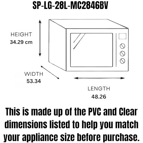 Image of PVC Microwave Oven Cover for LG-28L-MC2846BV | Full Closure Zip | Waterproof & Dustproof | Attractive Digital Print | Kitchen Decor | 51x30.5x49.4cm | Grey Black White Flower Design
