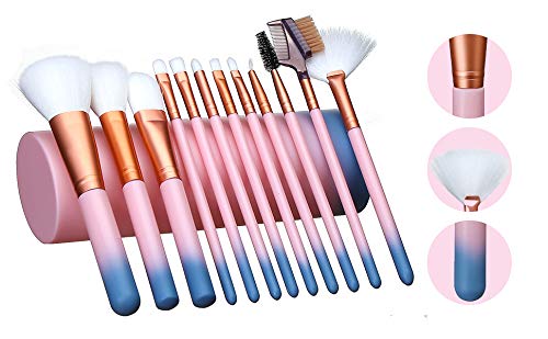 ZOER-CHQII Makeup Brush Sets - 12 Pcs Makeup Brushes for Foundation Eyeshadow Eyebrow Eyeliner Blush Powder Concealer Contour and holder