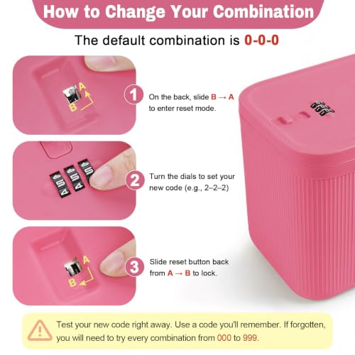 GLOQESEN Small Lock Box,lockable storage box for medication, medicine lock box PLUS Size, refrigeration bin container with Combination Code, lock box for home office phone travel by GLOQESEN - Used condition - Image 7