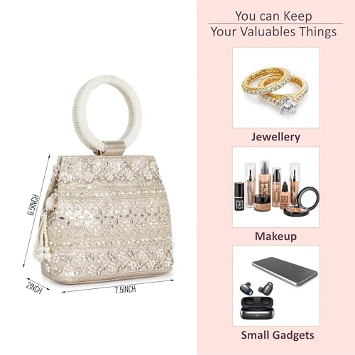 Image of Nevis Stylish Embroidery Unique Design Traditional Wedding Party Handheld Potli Bag For Women