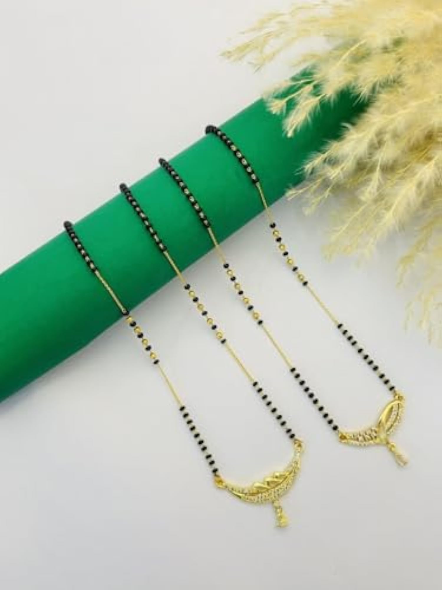 Women's Gold Plated Combo Pair Pendant Chain, Smooth Necklace