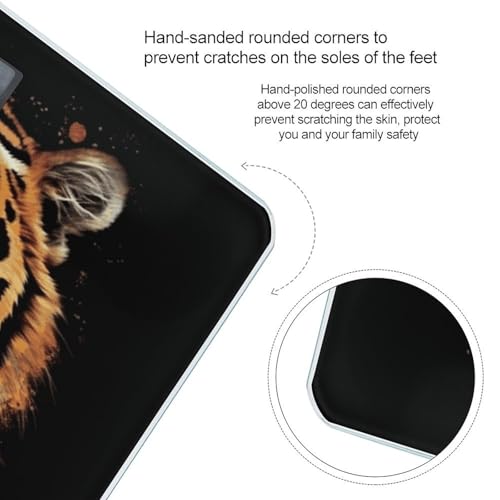 Báscula digital de vidrio templado con diseño Tiger Head miniatura 4