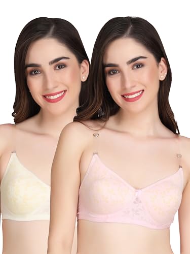 Transparent Strap Padded Bra - Made of Pure Cotton Full Coverage ...