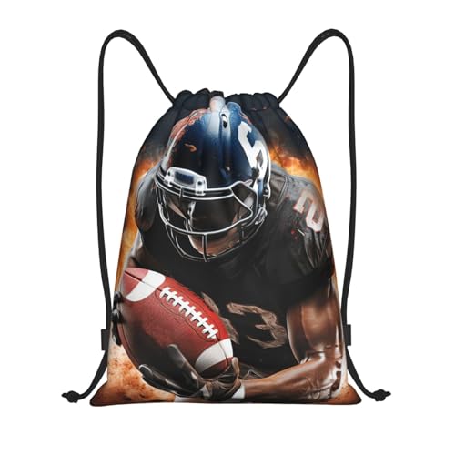 Drawstring Backpack Sports Gym Bags Draw String Bag for Women Men Cool American Football Drawstring Bags Sackpack
