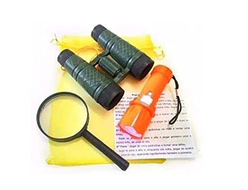 Kit Detetive Infantil Binóculo Lupa Lanterna Lembrancinha