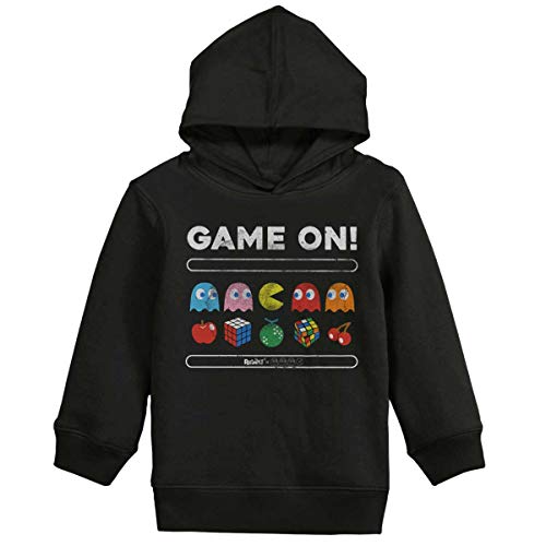 Game On Vintage Rubiks Cube 80s Pacman Boy Girl Hoodie Sweatshirts Black