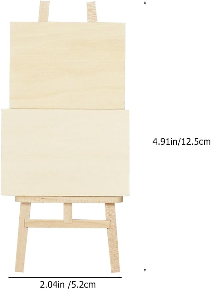 TOYANDONA Miniature Easel Kit with Small Canvas Stand and Mini Art Pallet Wooden Mini House Decor for Dollhouse Painting and DIY Creative Display - Image 2