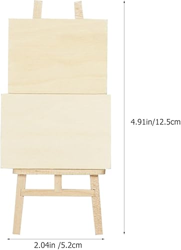 Miniatura 3 de jojofuny Kit de caballete de madera en miniatura para casa de muñecas 1:12, incluye caballete, lienzo, paleta de pintura y caja de pintura para
