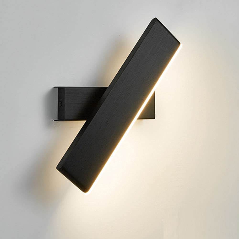 KBUUKYYXouy Wash Wall Wall Lights Fixture Modern Minimalist 6W Wall Light丨360° Rotatable Wall Sconces丨Indoor Wall Lighting Fixtures for Living Room, Bedroom, Hallway, Dining Room(Black)