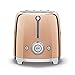 Smeg TSF01RGUS Limited Edition 50's Retro Style Aesthetic 2 Slice Toaster Rose Gold, Copper