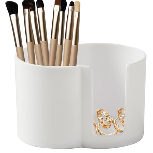 Generico Portacotone – Dispenser doppio per e bastoncini di cotone, organizer cosmetico per bagno, contenitore antipolvere compatto e portatile pertrucchi e