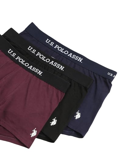 Image of U.S. Polo ASSN. Mens OET13 Anti Microbial Solid Underwear Trunks - Pack of 3