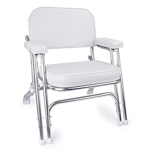 NORTHCAPTAIN D1 Premium Folding Deck Chair Boat Seat with Aluminum Frame,White