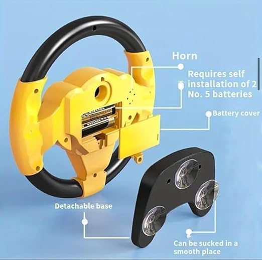 Image of Premium Kids Driving Steering Wheel Funny Interactive Driving Wheel with Music (Dy)