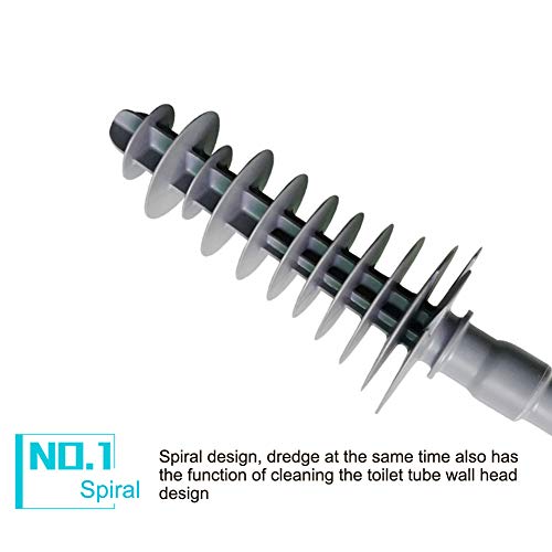 Image of Pilarmuture Toilet Plunger,Hanging Toilet Dredge with Long Stainless Steel Handle,Non Slip Toilet Clog Unclogger,Bathroom Toilet Dredge Tool,Piston Type Toilet Clog Unclogger