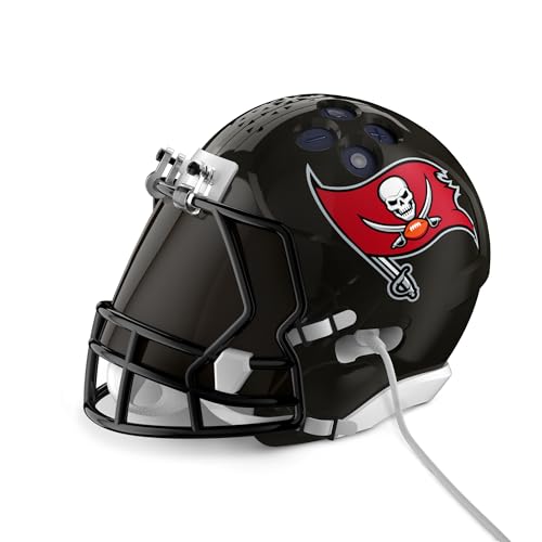 Image of NFL Echo Dot Bundle: Includes Echo Dot | Deep Sea Blue and Limited-Edition NFL Helmet Stand | Tampa Bay Buccaneers