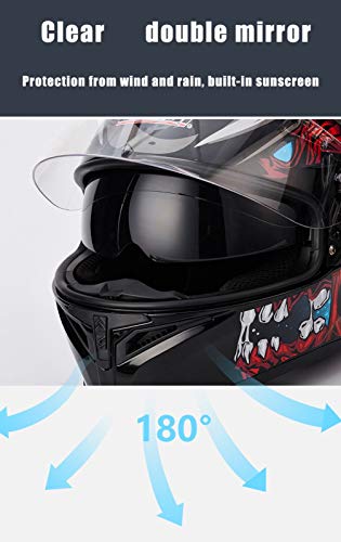 ZLYJ Caschi Casco Moto Integrato Bluetooth Casco