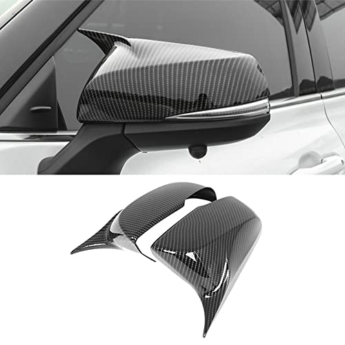 LEXLEY Door Mirror Covers,Horn Style Rearview Side Mirror Cover Cap Compatible with Toyota Highlander 2020 2021 2022 2023 2024 2025 2026-Carbon Fiber