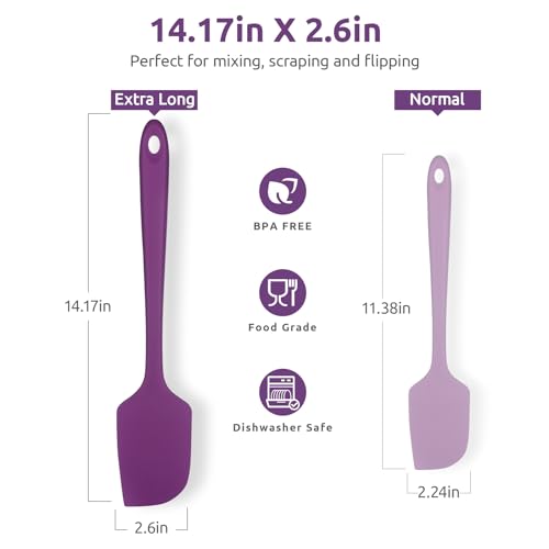 Image of U-Taste 14in Extra Large Silicone Spatula, 600F Heat Resistant, Purple