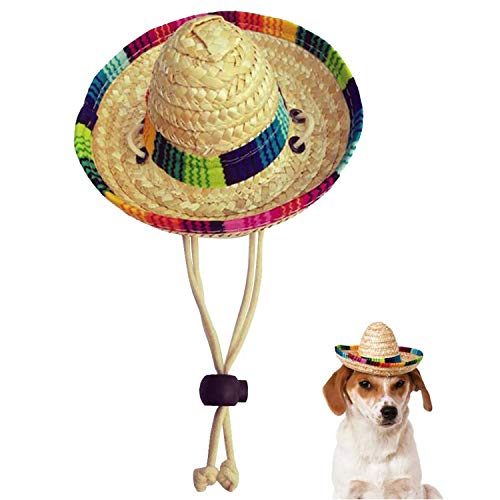 Kitatayi Dog Sombrero Hat, Mini Straw Sombrero Hats Mexican Hats Sombrero Party Hats