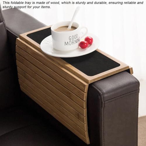 Mesa de reposabrazos flexible con bandeja plegable para sofá y silla 4