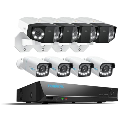 REOLINK PoE Security Camera System - 4×16MP, 180° Dual-Lens