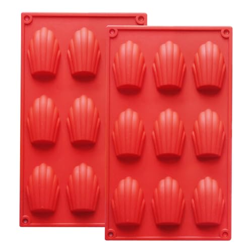 YXHZVON 2 Pièces Moule en Silicone Madeleine, Mini Moule à Madeleine, 9 Cavités Moule Antiadhésif en Forme de Coquille pour Faire du Chocolat Gâteau...