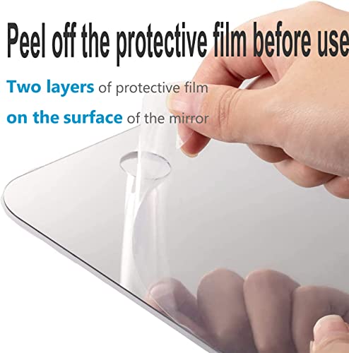 Fogless Shower Mirror, Anti-Fog Shower Mirror, Portable Makeup Shave Mirror 5.25'' X 7'', Unbreakable Frameless Shower Wall Hanging Mirror - Ideal For Travel, Camping. [ 1 Adhesive Hook Included]. #TOP1