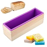 Silikonform Seife, 1200ML Seifenformen, Seifenform mit Holzbox, wiederverwendbar, leicht reinigbar...