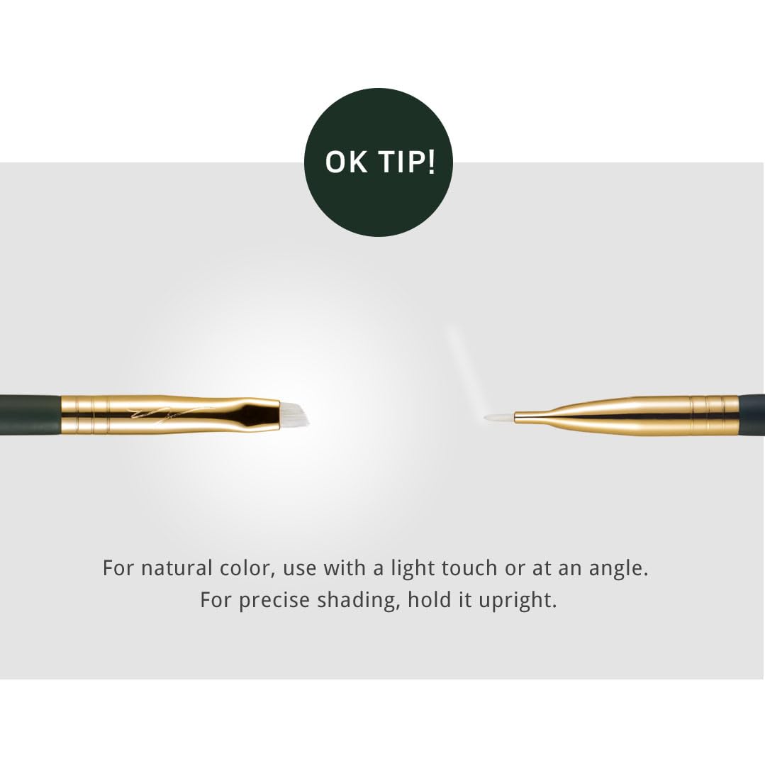 SOO ADOR okhee Edge Eye Brush NUN05 – Professional Korean Eye Makeup Brush, Slim Angled Precision Brush for Defining Eye Edges, Under Eye Shadow, Outer Corner & Soft Eyeliner - Image 3