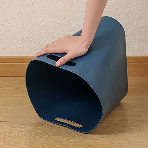 Kleiner Mülleimer, 3,5 Gallonen schlanker Mülleimer, Kunststoff-Abfalleimer mit Griffen, Behälter, für enge Räume, Badezimmer, Schlafzimmer, Küche, Büro zu Hause, Blaugrün – Bild 8