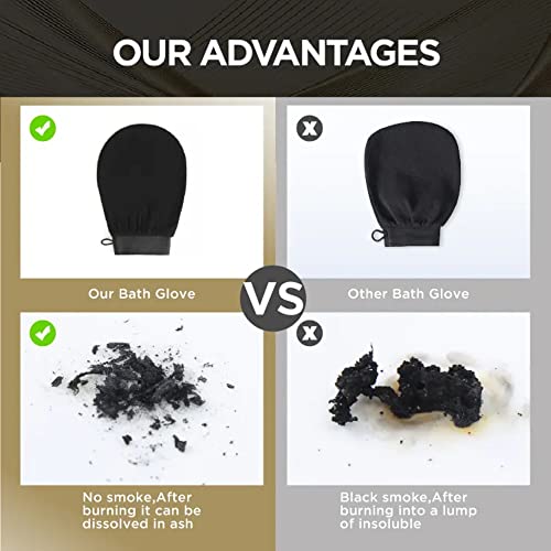MS MAGIC SECRET Moroccan Hammam Exfoliating Bath Scrub Glove Tan Magic Bath Glove Body Scrub Glove Imported Directly From Morocco (Black) - Image 6