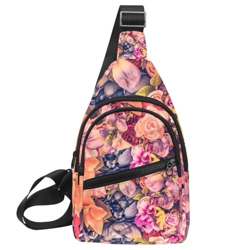 Bolsa impermeable para el pecho de hombre con diseño floral de gallo multicolor